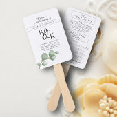 Éventail Programme de cérémonie de mariage Eucalyptus Noir 