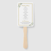 Éventail Programme de cérémonie de mariage Eucalyptus White (Dos)