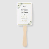 Éventail Programme de cérémonie de mariage Eucalyptus White (Devant)