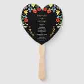Éventail Programme de cérémonie de Mariage Fleur sauvage co (Devant)