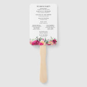 Éventail Programme de cérémonie de mariage floral aquarelle (Dos)
