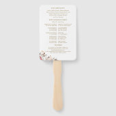 Éventail Programme de cérémonie de mariage floral automnal (Dos)