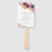 Éventail Programme de cérémonie de mariage floral automnal (Devant)