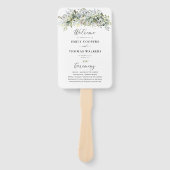 Éventail Programme de Cérémonie de Mariage Floral de verdur (Devant)