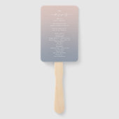 Éventail Programme de cérémonie de mariage Ombre Rose et Bl (Dos)