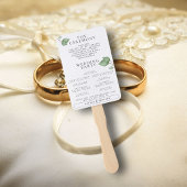 Éventail Programme de cérémonie de mariage photo noir et bl