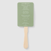 Éventail Programme de cérémonie de mariage Regency Green (Devant)