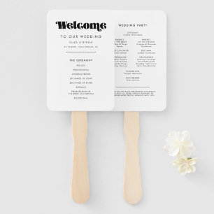 Éventail Programme de cérémonie de mariage rétro vintage & 