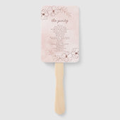 Éventail Programme de cérémonie de mariage Rose Pâle et Or (Dos)