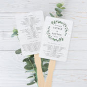 Éventail Programme de cérémonie de Mariage Rustic Greenery