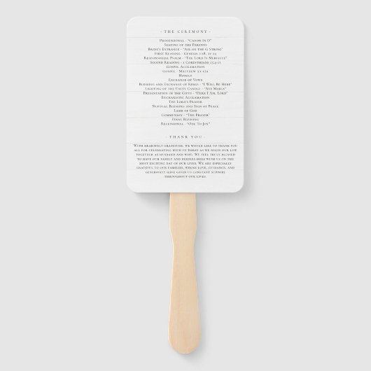 Éventail Programme de cérémonie de Mariage Rustic Greenery (Dos)