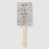 Éventail Programme de cérémonie de Mariage rustique (Dos)