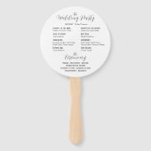 Éventail Programme de cérémonie de Mariage simple blanc (Dos)