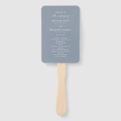 Éventail Programme de cérémonie de mariage simple et uni bl (Devant)