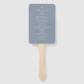 Éventail Programme de cérémonie de mariage simple et uni bl (Dos)