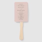 Éventail Programme de cérémonie de mariage simple uni rose  (Devant)
