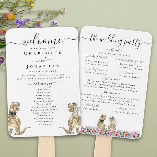 Éventail Programme de cérémonie de mariage sur le thème des