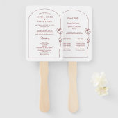 Éventail Programme de cérémonie de Rose de ligne Ventilateu (Devant et derrière)