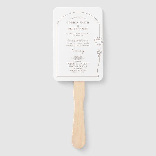 Éventail Programme de cérémonie de Rose de ligne Ventilateu (Devant)