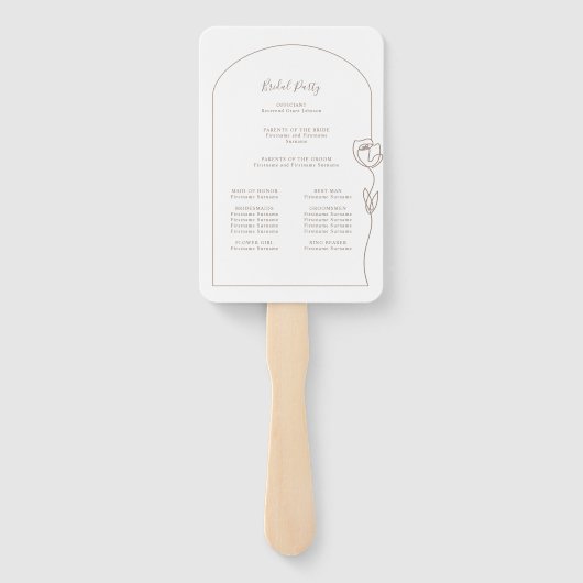 Éventail Programme de cérémonie de Rose de ligne Ventilateu (Dos)