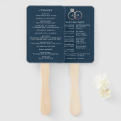 Éventail Programme de cérémonie des Cercles de Mariage d'or (Devant et derrière)
