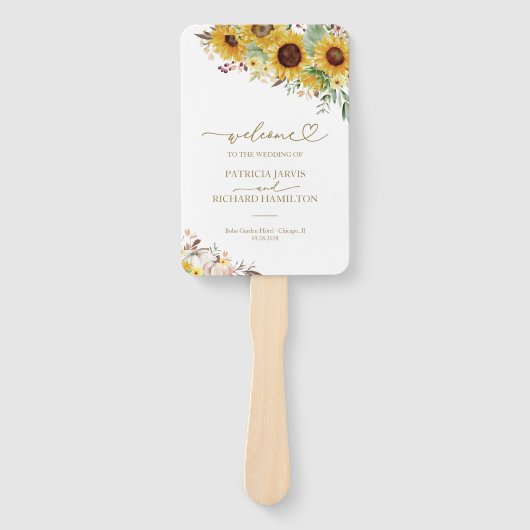 Éventail Programme de cérémonie des Mariages de automne cit (Devant)