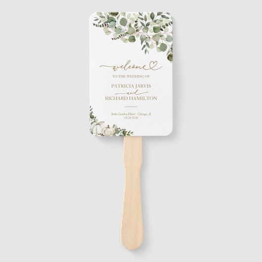 Éventail Programme de cérémonie des Mariages de automne Cit (Devant)