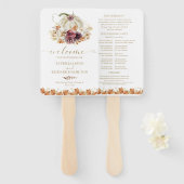 Éventail Programme de cérémonie des Mariages de automne flo (Devant et derrière)