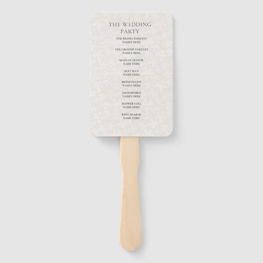 Éventail Programme de Cérémonie des mariages de Boho rose p (Dos)