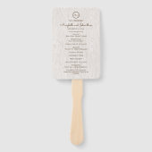 Éventail Programme de cérémonie des Mariages de bois rustiq (Devant)