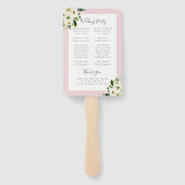 Éventail Programme de cérémonie des Mariages de fleurs rose (Dos)