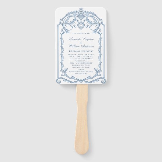 Éventail Programme de cérémonie des Mariages de grâce de l' (Devant)