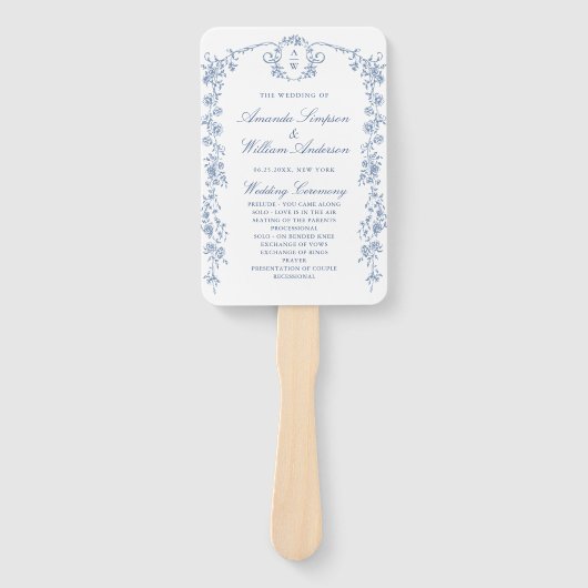 Éventail Programme de cérémonie des Mariages de grâce de l' (Devant)