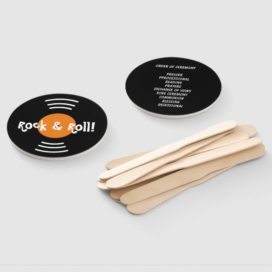 Éventail Programme de cérémonie des mariages de rock and ro (Non-assemblé)