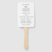 Éventail Programme de cérémonie des Mariages du Foliage tro (Dos)