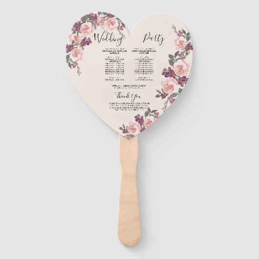 Éventail Programme de cérémonie des Mariages floraux de l'a (Dos)