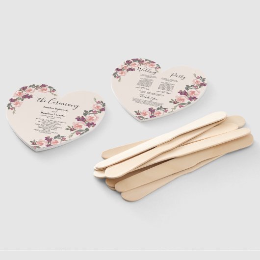 Éventail Programme de cérémonie des Mariages floraux de l'a (Non-assemblé)