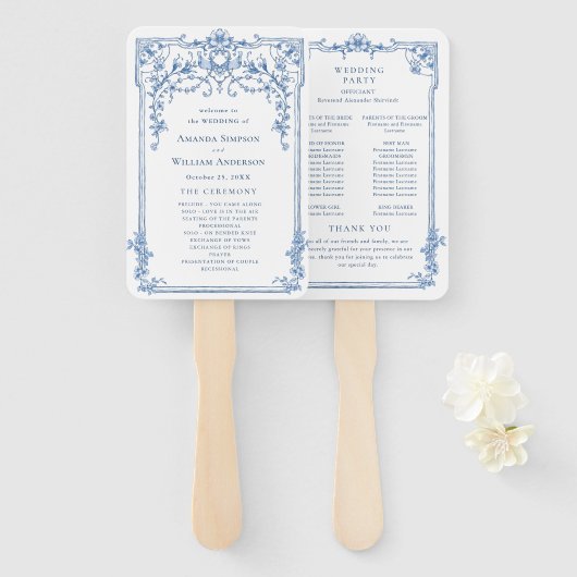 Éventail Programme de cérémonie des Mariages ornés du Victo (Devant et derrière)