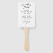 Éventail Programme de cérémonie du Mariage de l'Itinéraire  (Dos)