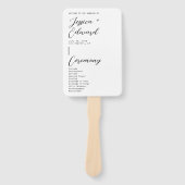 Éventail Programme de cérémonie du Mariage de l'Itinéraire  (Devant)