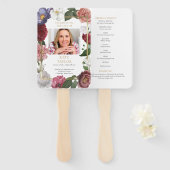 Éventail Programme de cérémonie funéraire florale avec phot (Devant et derrière)