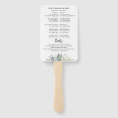 Éventail Programme de cérémonie Mariage d'aquarelle Ventila (Dos)