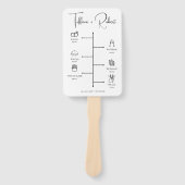 Éventail Programme de Cérémonie Mariage de Calligraphie mod (Devant)