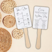 Éventail Programme de Cérémonie Mariage de Calligraphie mod