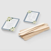 Éventail Programme de cérémonie Mariage de fleurs bleues bl (Non-assemblé)