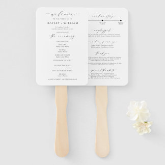 Éventail Programme de cérémonie Mariage d'Ellesmere
