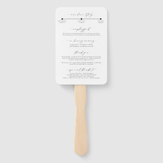 Éventail Programme de cérémonie Mariage d'Ellesmere (Dos)