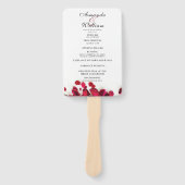 Éventail Programme de cérémonie Mariage des pétales de Rose (Devant)