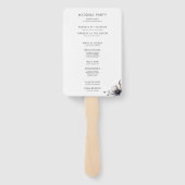 Éventail Programme de cérémonie Mariage floral noir blanc (Dos)