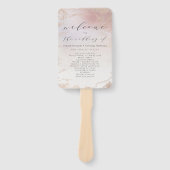 Éventail Programme de cérémonie Mariage Ombre Blush Pink Fr (Devant)